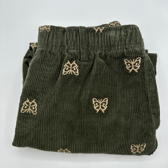 Urban Outfitters Pants - Urban Outfitters Corduroy Butterfly Embroidered Pull On Pants sz M